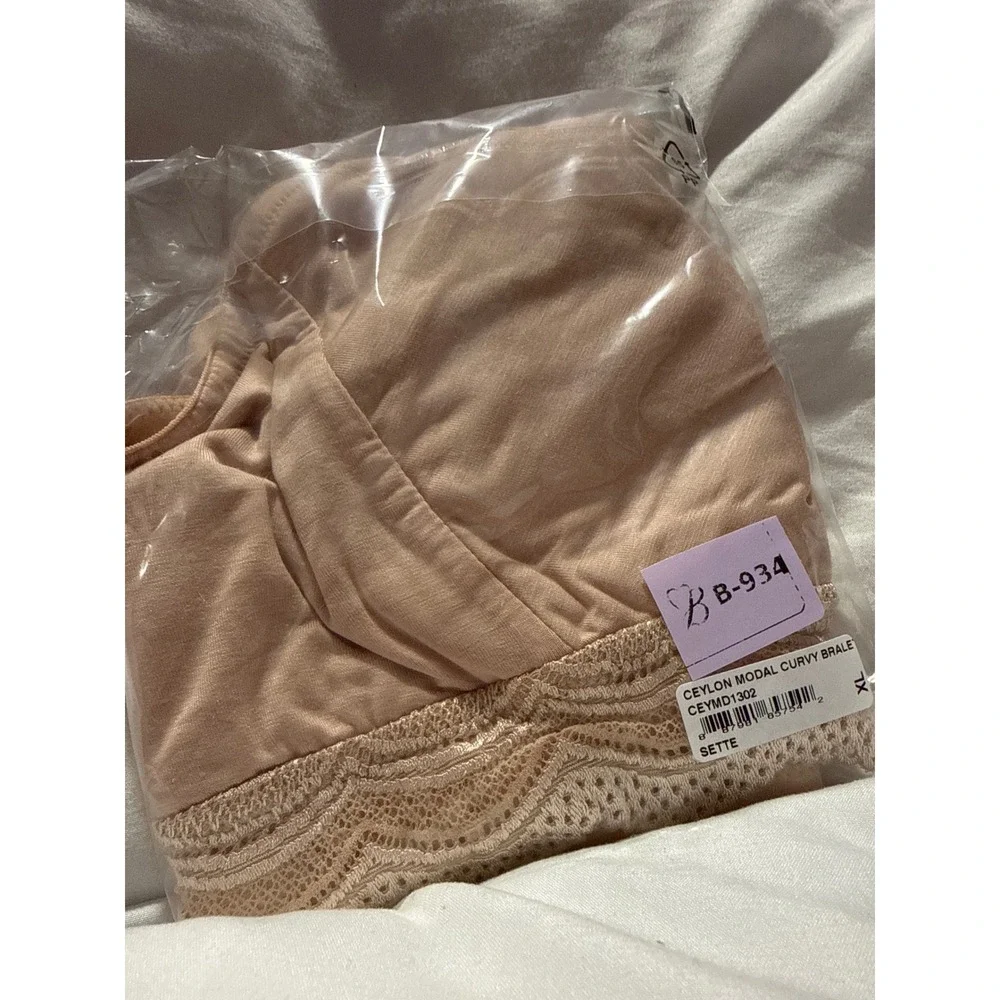 Cosabella Ceylon Modal Curvy Bralette Nude Beige Wireless Lounge Bra XL - Picture 12 of 12